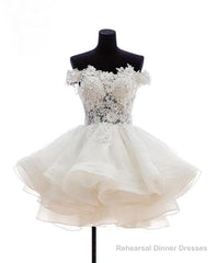 Mini Tulle Lace Short Prom Dress, Homecoming Dress