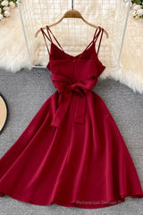 Cute V-Neck Short Dresses, A-Line Fashion Dresses