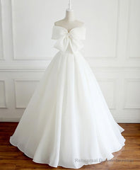 White Sweetheart Long Prom Dress, White Formal Dress