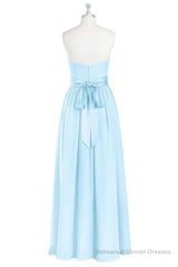 Light Blue Sweetheart A-Line Bridesmaid Dress with Slit