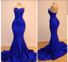 Charming Royal Blue Mermaid Long 2025 Prom Dresses