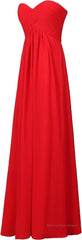 Sweetheart Bridesmaid Chiffon Prom Dress Long Evening Gown