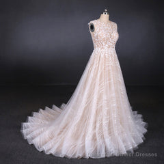 Gorgeous Long Backless Wedding Dresses Ivory Lace Wedding Gowns