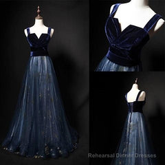 Elegant Long Lace Up Velvet Tulle Prom Dresses Modest Party Gowns