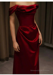 Off-Shoulder Plain A-Line Evening Gown Long Corset Prom Evening Formal Dresses