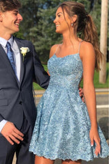 Lace Homecoming Dress,Short Prom Dress,Back To School HOCO Dress