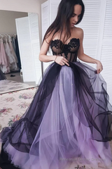 Green/Purple Elegant Lace Tulle A-Line Long Tulle Formal Prom Dress Evening Gown Sexy Backless Wedding Dress