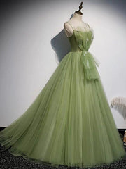 Tulle Sage Green Prom Dress Formal Ball Gown