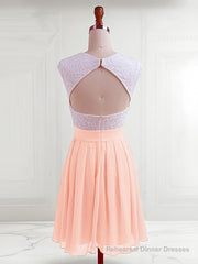 A-Line/Princess Jewel Short/Mini Chiffon Homecoming Dresses