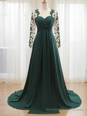 A-Line/Princess Sweetheart Sweep Train Chiffon Mother of the Bride Dresses With Appliques Lace