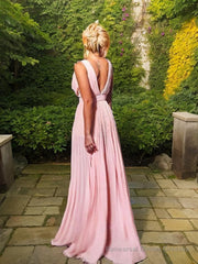 A-Line/Princess V-neck Floor-Length Chiffon Mother of the Bride Dresses With Ruffles