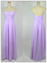 A Line Sweetheart Neck Backless Lilac Long Prom Dress, Lilac Long Bridesmaid Dress