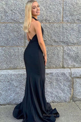 Black Deep V-neck Mermaid Prom Dress