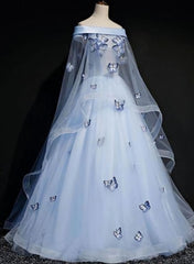 Beautiful Light Blue Ball Gown Lace Up Party Dress, Blue Prom Dress 2025