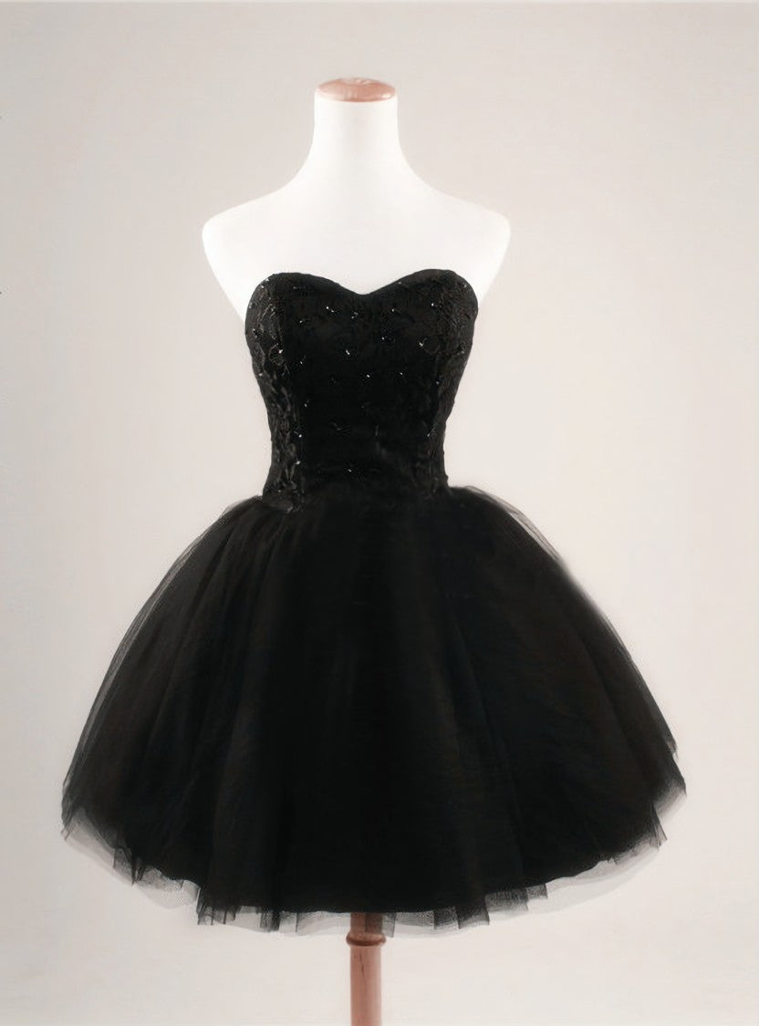 Cheap homecoming dresses Black Ball Gown Sweetheart Short Prom dresses