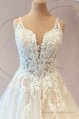 Classy Long Princess Sweetheart Tulle Appliques Lace Wedding Dresses