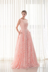 Draped Lace O-Neck Train Prom Dresses