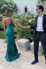 Elegant Mermaid Green Long Prom Dresses Formal Dress