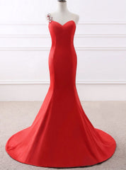 Evening Dresses Red Elegant Floor-length Party Prom Dress With Bow