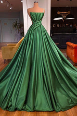 Fabulous Long A-line One Shoulder Satin Sleeveless Formal Prom Dresses