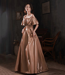 Lovely Bow Satin Long Ball Gown Formal Dress