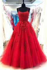 Ball Gown Red Criss-cross Back Prom Dress