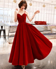 Burgundy velvet tea length prom dress party dress