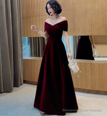 Elegant Velvet Long Prom Dress Evening Dress