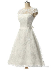 Glamorous Cap Sleeves Covered Button Ribbon Wedding Dresses