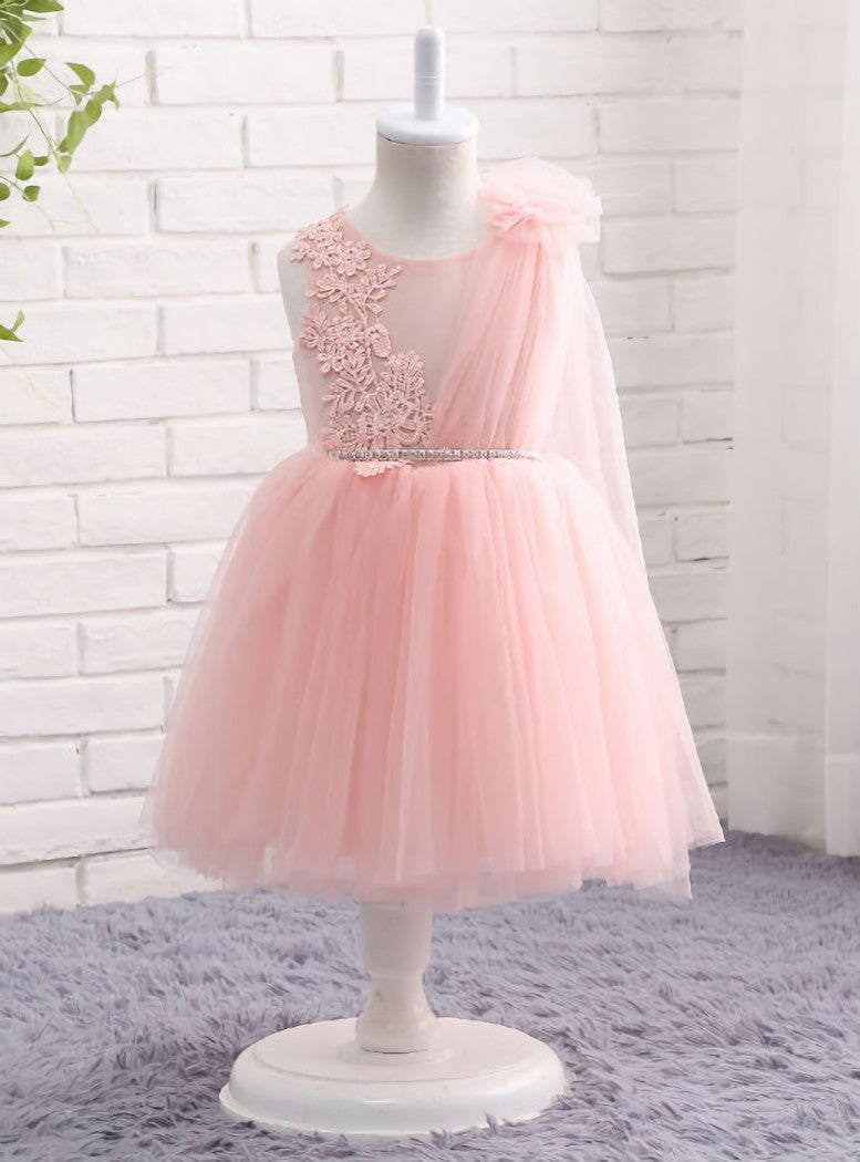 Glamorous Pink First Dresses For Girls Brand Tulle Lace