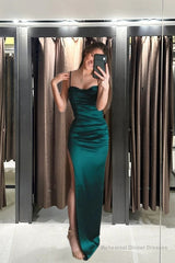 Green Mermaid Halter Prom Dress Evening Dress