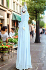 Hand-Made Flower Sleeveless One Shoulder Chiffon Sweetheart Bridesmaid Dress