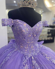 Lilac Corset Mexican Quinceanera Dress Ball Gown