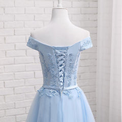 Light Blue Party Dress, Charming Blue Bridesmaid Dress , Party Dress