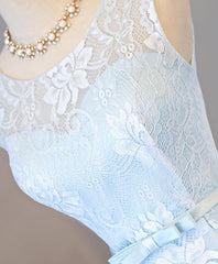 Lovely Light Blue High Low Party Dress , Cute Formal Dress