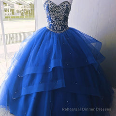 Luxurious Crystal Beaded Bodice Corset Organza Layered Quinceanera Dresses