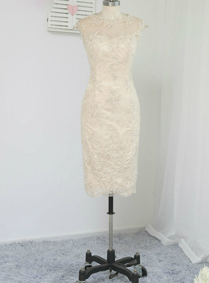 Marvelous Champagne Mother Of The Bride Dresses Sheath Appliques