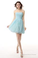 Mint Green Pleated Lace Short Homecoming Dresses