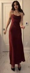 Modest Mermaid Straps Burgundy Prom Dress