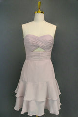 Pink Sweetheart A Line Short Homecoming Dresses Cute Mini Graduation Dresses