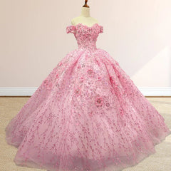 Quinceanera Dress Luxury Ball Gown Appliques Off the Shoulder Sweet Dresses Beading