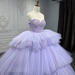 Quinceanera Dress  Strapless Ball Gown Crystal  Lavender