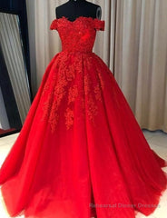 Off Shoulder Lace A Line Long Custom Evening Prom Dresses