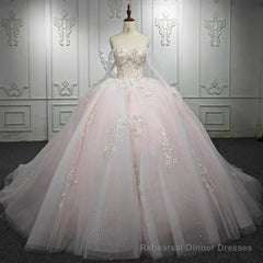 Renata | Blush Ball Gown Lace Strapless Sleeveless Quinceanera Dresses