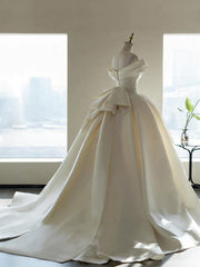 Elegant Ivory Wedding Dresses with Detachable Train Mermaid Bridal Gowns