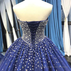 Sequined Navy Blue Quinceanera Dresses Ball Gown Dresses