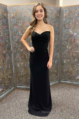 Sheath Sweetheart Black Long Prom Dress