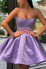 Simple Purple Short Homecoming Dress