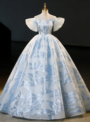 Sky Blue Tulle Off the Shoulder Quinceanera Dress