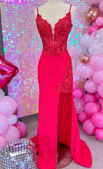 Straps Mermaid Long Prom Dress with Lace and Beading